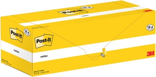 Memoblok 3M Post-it 654-CY 76x76mm geel voordeelpak-1