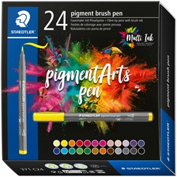Brushpen Staedtler PigmentArts set à 24 kleuren