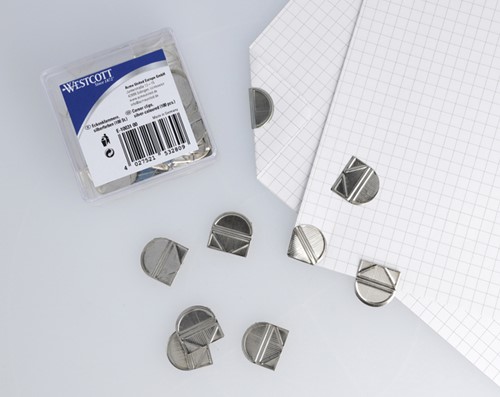 Hoekclips Westcott aluminium zilverkleurig doos à 100 stuks-2