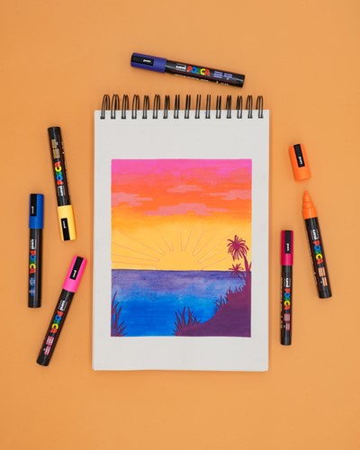 Verfstift Posca PC1MC extra fijn assorti set à 8 stuks-1