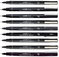 Fineliner Uni-ball Pin beitelpunt 1mm zwart-2