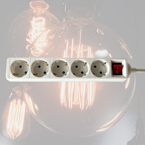Stekkerdoos BRASQ  5 voudig 3 meter wit-2