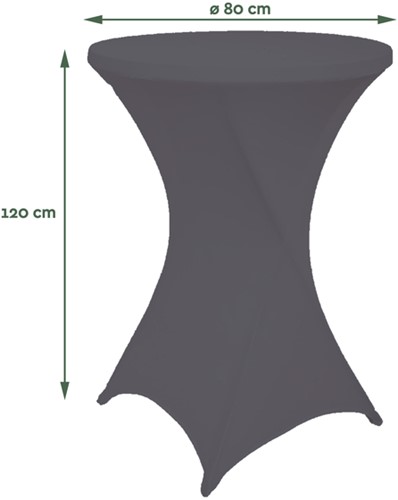 Tafelrok BRASQ voor statafel 80cm antraciet-2