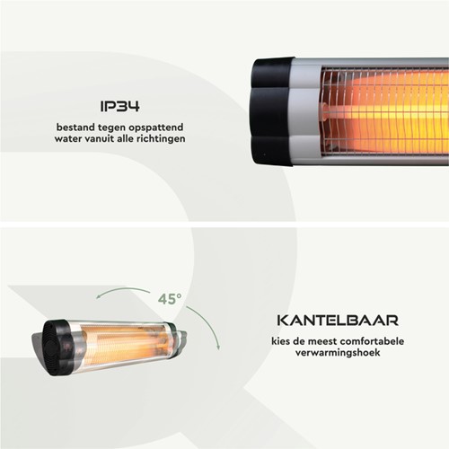 Terrasverwarmer BRASQ PHW200 hangend elektrisch met afstandbediening-1