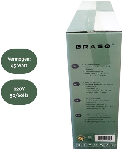 Statiefventilator BRASQ F300 Ø 40cm wit-2