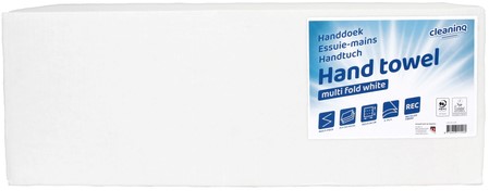 Handdoek Cleaninq I-vouw 2-laags 205x240mm 25x150st rc wit-3
