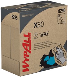 Poetsdoek WypAll X80 Powerclean 426x212mm 80vel pop-up blauw 8295