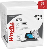 Poetsdoek WypAll X70 PowerClean 421x375mm 12x76vel wit 8387-2
