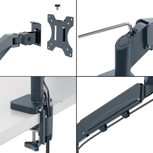 Monitorarm Leitz Ergo ruimtebesparend dubbele monitorarm-10