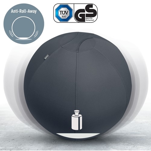 Actieve zitbal Leitz Ergo 75cm anti-rol donkergrijs-6