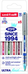 Rollerpen Uni-ball Eye UB157 medium assorti 5 stuks