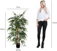 Kunstplant Mica Bamboe in plastic pot 150x75cm-2