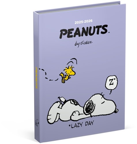 Schoolagenda 25-26 Lannoo Snoopy 1dag/1pagina met inserts lila