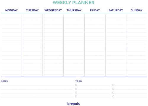 Planner Brepols Weekly A4 7dagen/1pagina horizontaal assorti-1
