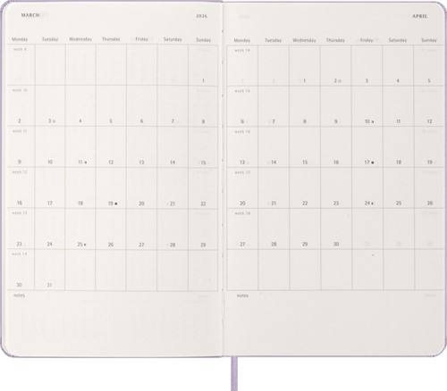 Agenda 2026 Moleskine 12M Planner Daily 1dag/1pagina large hc pastel lilac-1