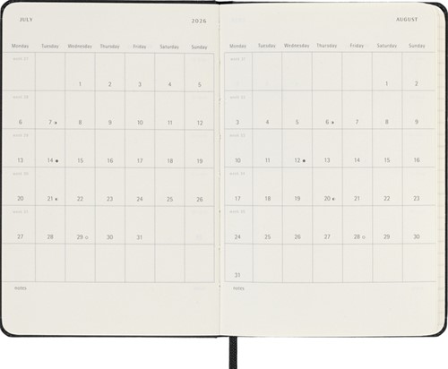 Agenda 2025/2026 Moleskine 18M Planner Weekly 7dagen/1pagina pocket hc black-1