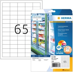 Etiket HERMA 4388 38.1x21.2mm diepvries wit 1625 etiketten