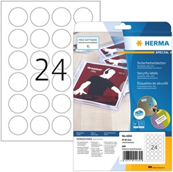 Veiligheidsetiket HERMA 4234 rond 40mm wit 600 etiketten