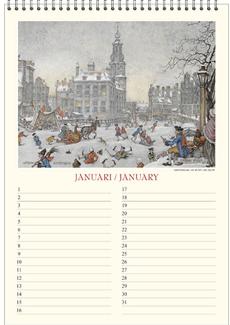 Verjaardagskalender Anton Pieck Zicht op haven A4 bij Van Hilten