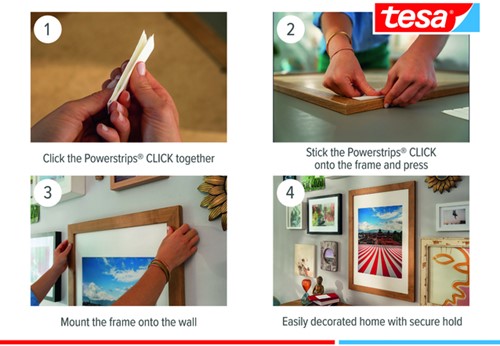 Kleefstip tesa Powerstrips Click Medium 4 paar wit-2