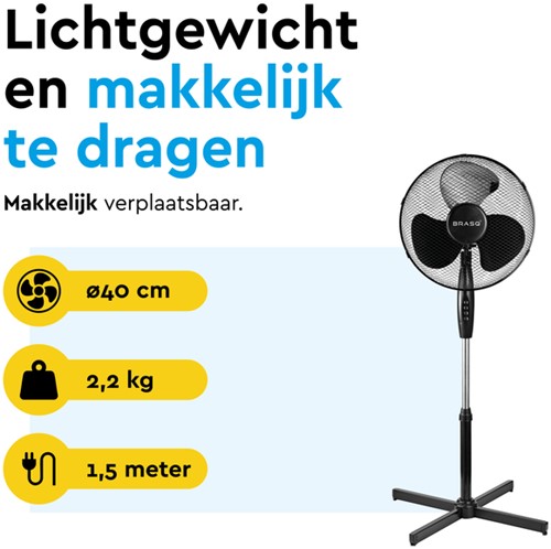 Statiefventilator BRASQ F300 Ø 40cm zwart-3