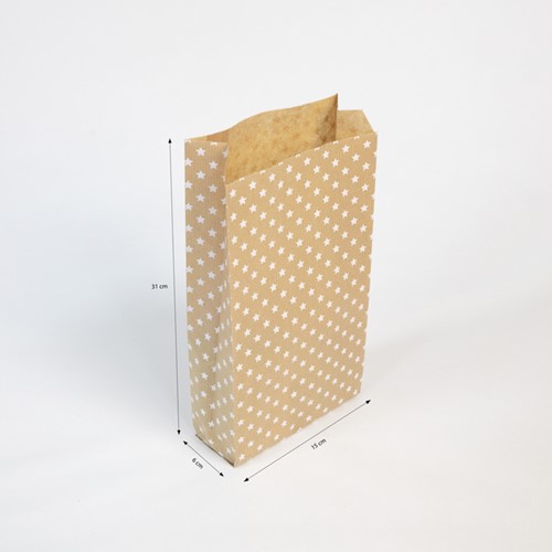 Cadeauzak Clairfontaine 16x30x5cm kraft sterren 50 stuks-2