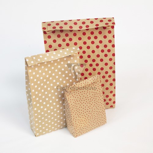 Cadeauzak Clairefontaine16x30x5cm kraft sterren 50 stuks-1