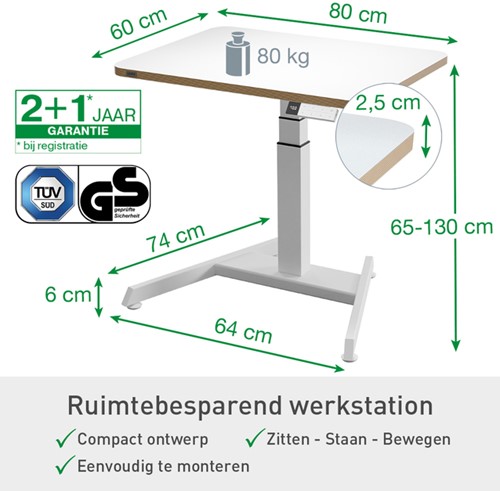 Ergo Elektrische thuiswerkplek set Leitz pakket 3-3