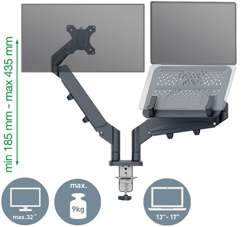 Ergo Elektrische thuiswerkplek set Leitz pakket 3-6