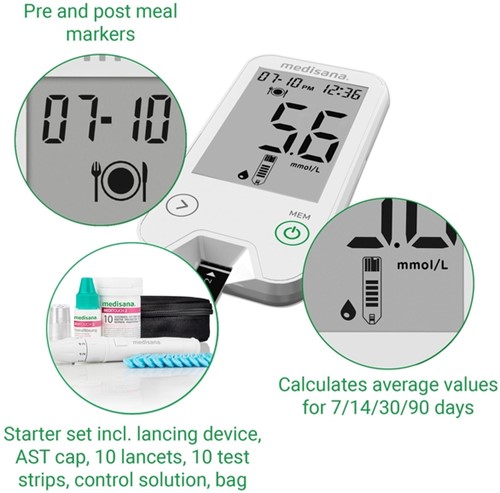 Bloedglucosemeter Medisana Meditouch 2 mmol/L-3