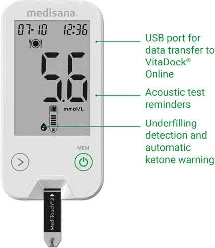 Bloedglucosemeter Medisana Meditouch 2 mmol/L-1
