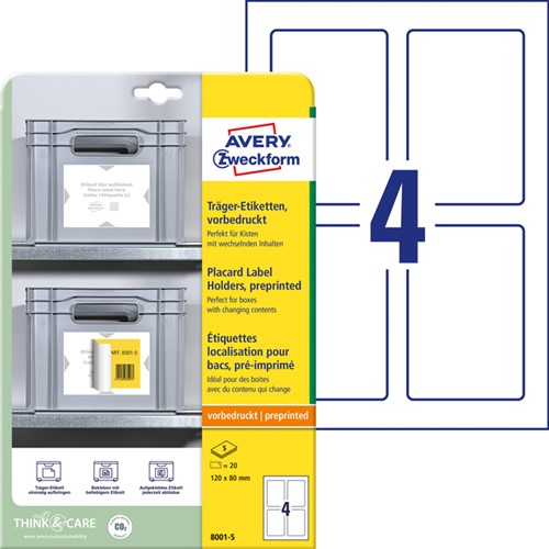 Positioneeretiket Avery Zweckform 8001 120x80mm bedrukt 20 etiketten-2