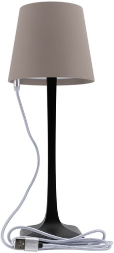 Tafellamp Securit Milano LED oplaadbaar dimbaar taupe-zwart-1