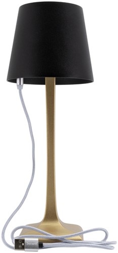 Tafellamp Securis Roma LED oplaadbaar dimbaar zwart-goud-1