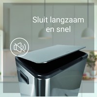 Afvalbak Desq pedaalemmer 40 liter RVS zilver-2