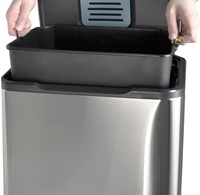 Afvalbak Desq pedaalemmer 40 liter RVS zilver-3