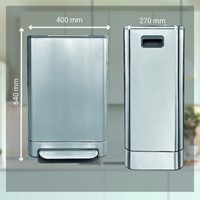 Afvalbak Desq pedaalemmer 40 liter RVS zilver-2