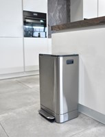 Afvalbak Desq pedaalemmer 40 liter RVS zilver-3
