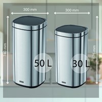 Afvalbak Desq Touch 50 liter RVS zilver-2