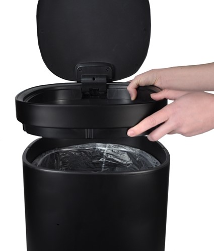 Afvalbak Desq Touch 30 liter RVS zwart-3
