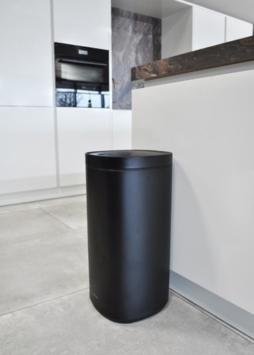 Afvalbak Desq Touch 30 liter RVS zwart-1