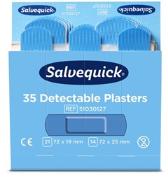Pleisters Salvequick blauw detectabel refill 35 stuks