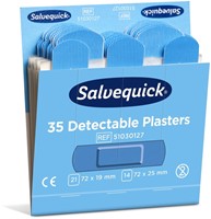 Pleisters Salvequick blauw detectabel refill 35 stuks-2