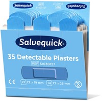 Pleisters Salvequick blauw detectabel refill 35 stuks-3