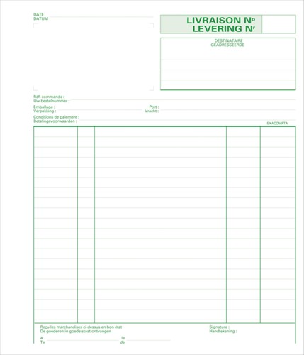 Kasboek Exacompta Manifold leveringen dupli 50vel NL FR-2
