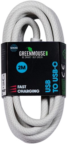 Kabel Green Mouse USB-A to USB-C data Woven - 2m-2