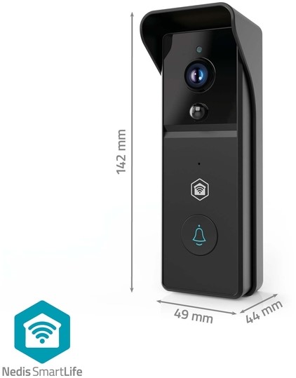SmartLife Videodeurbel | Batterij Gevoed | Full HD 1080p | Cloud Opslag ( optioneel) / microSD (niet inbegrepen) | IP54 | Bewegingssensor | Nachtzicht | Grijs
