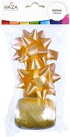 Cadeaulint Polyband en 2 rozetten goud-2
