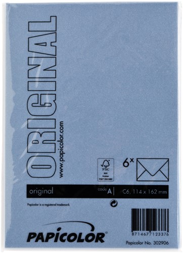 Envelop Papicolor C6 114x162mm donkerblauw pak à 6 stuks-3