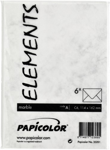 Envelop Papicolor C6 114x162mm marble grijs-3